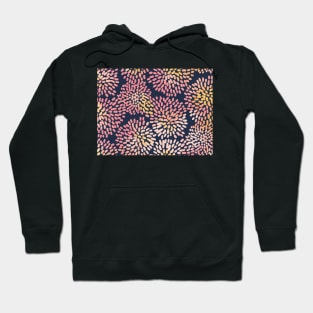 Navy and Pink Watercolor Firework Flowers Hoodie